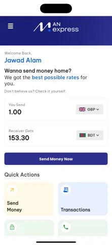 AN Express application screenshot 2